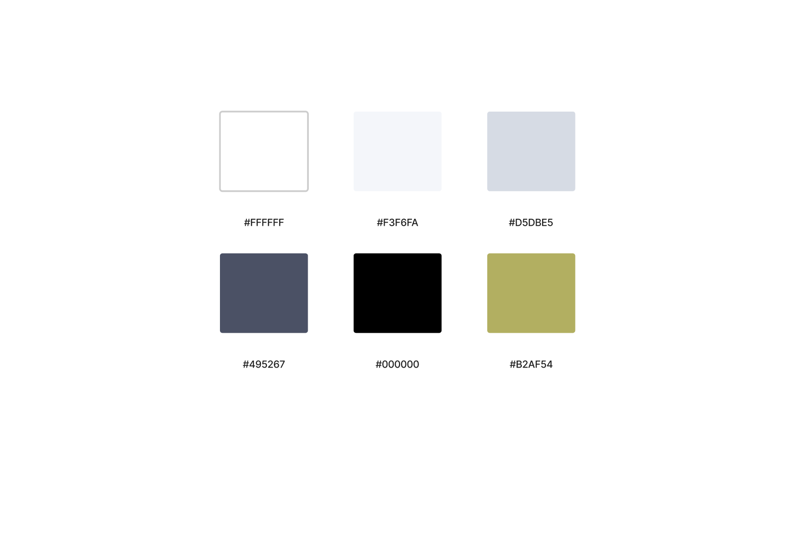 image of the colour styles used in the project