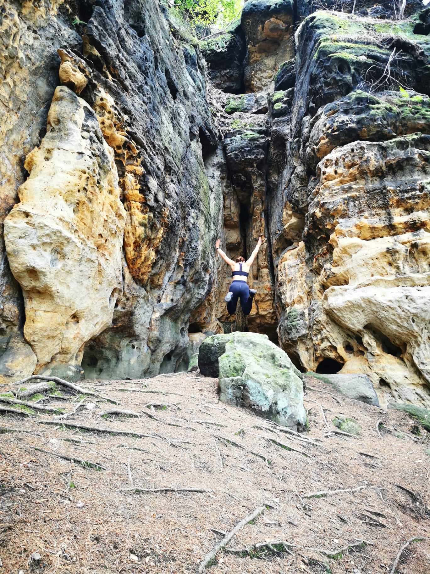 jumping in Sächsische Schweiz